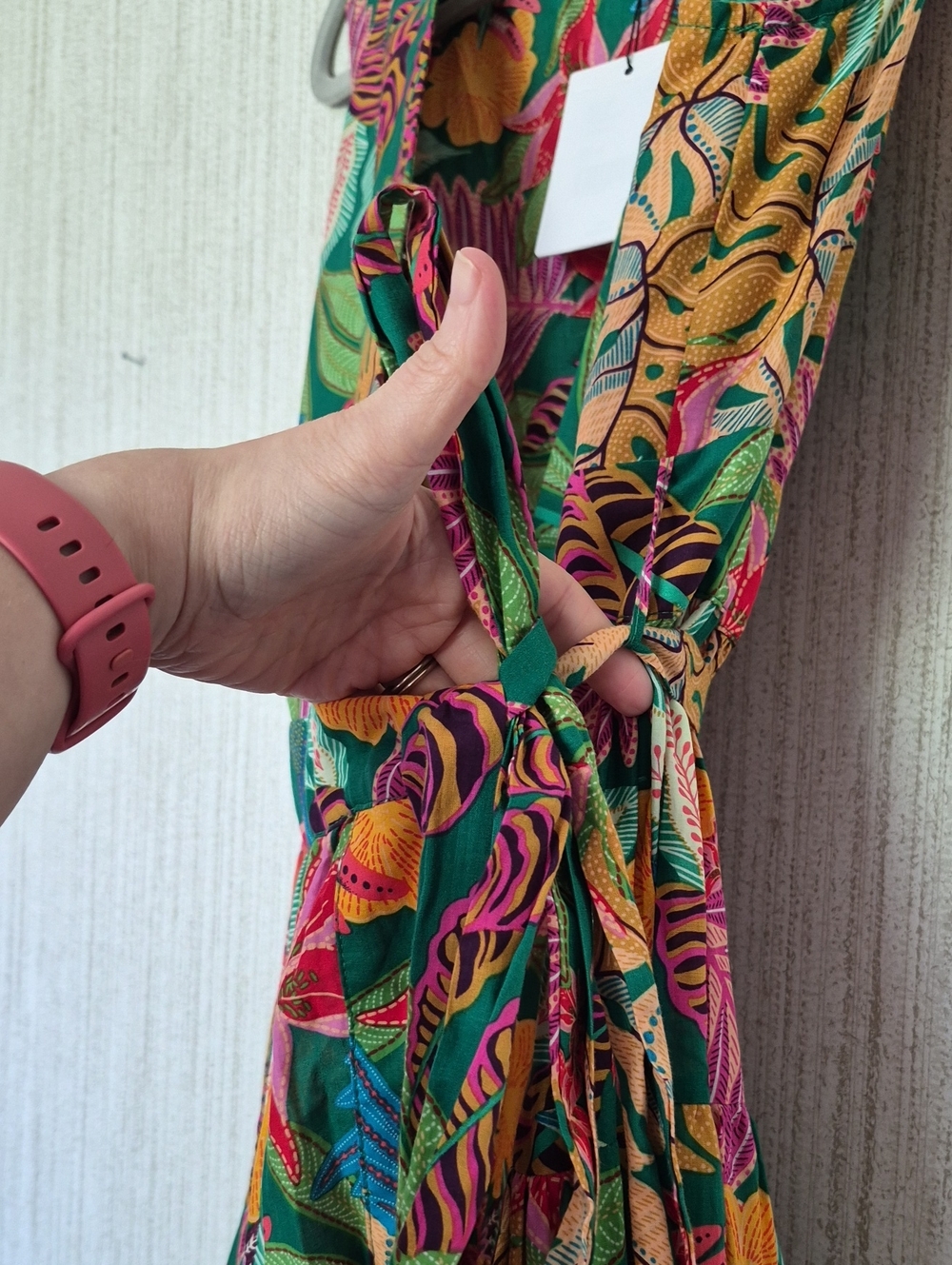 Gibson & Latimer Tropical Floral Wrap Midi Maxi Dress Large New With Tags - Picture 10 of 14